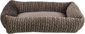 Trixie Hundebett Livia aus Microfaser in Braun mit abnehmbarem Bezug und rutschfester Unterseite, Breite: 80 cm, Tiefe: 60 cm - Bild 1