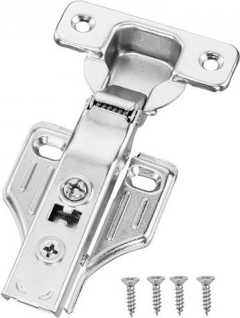 VEVOR 50er-Set Vollaufliegende Möbelscharniere mit Soft-Close, 100-Grad-Öffnungswinkel, verdeckte Topfscharniere aus Stahl in Silber, B/T/H: 11,5 x 6,2 x 2,8 cm - Bild 1