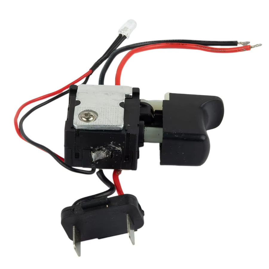 Elektrischer Druckknopf-Schalter für elektrische Bohrer mit Staubschutz und Geschwindigkeitsregelung, 7,2 V - 24 V, Schwarz - Bild 2