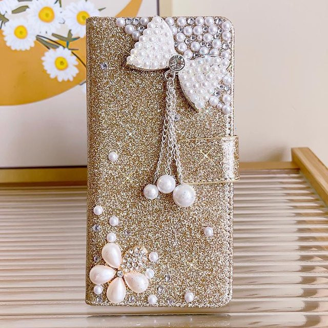 Glitzer Portemonnaie Hülle für Samsung Galaxy S26 Ultra S25 FE S24 S23 S22 A13 A14 A15 A16 A26 A36 A56 A34 A54 A35 A55 A33 A17 in Gold - Bild 1