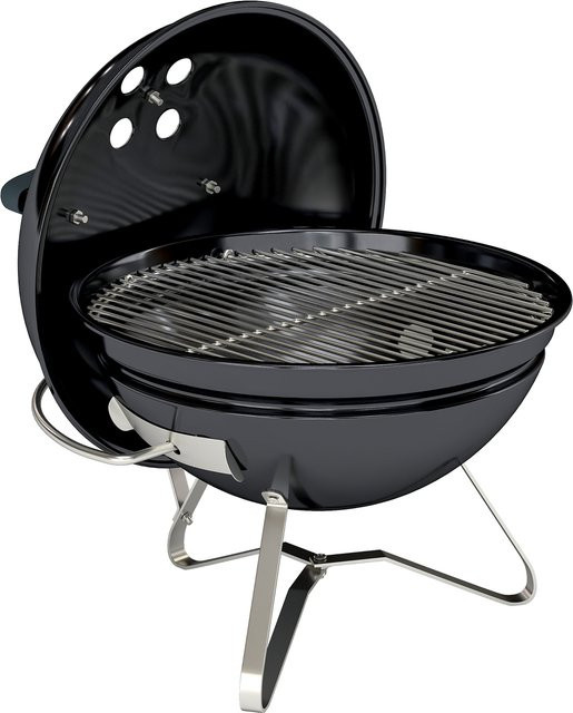 Outsunny Kugelgrill BBQ Smoker aus Edelstahl und emailliertem Stahl in Schwarz, B/H/T: 41 x 44 x 41 cm - Bild 1