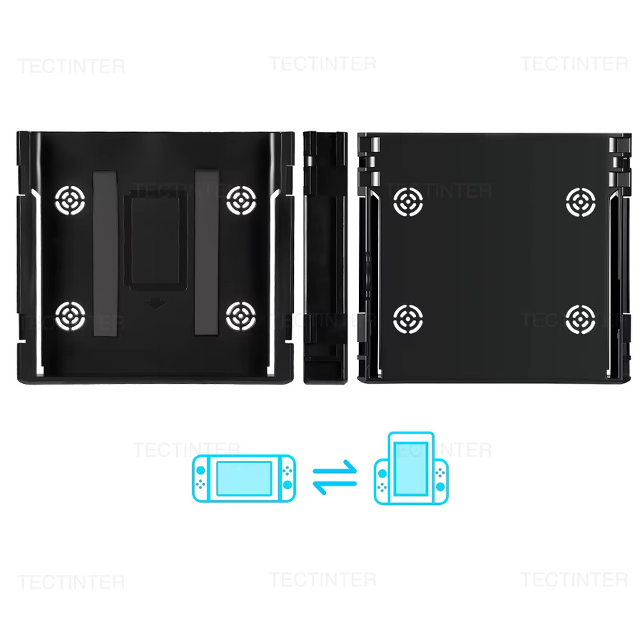 TECTINTER Vertikale Halterung und Grip Flip Controller für Nintendo Switch und OLED in Schwarz - Bild 4