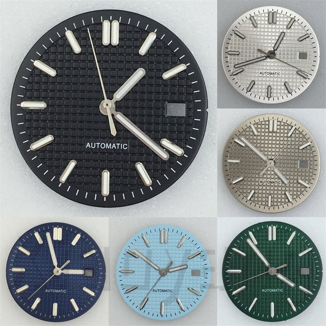 Uhrenzifferblatt und Zeiger-Set, Grün Leuchtend, 31 mm - Bild 1