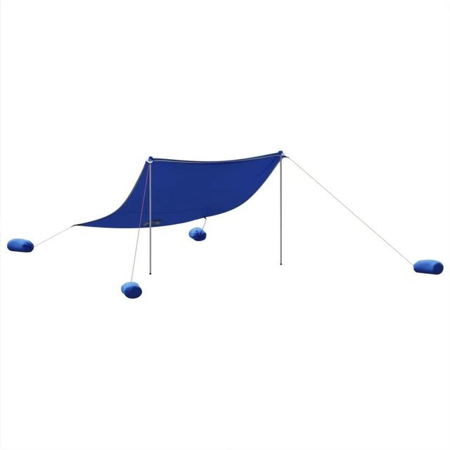Furnicato Stranddach Sonnensegel Blau Grau B/T/H: 300 x 305 x 213 cm - Bild 1