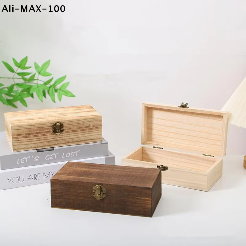 Hoeaden Rechteckige Aufbewahrungsbox aus Holz mit Schloss und Staubschutz als Organizer und Schmuckschatulle - Bild 2