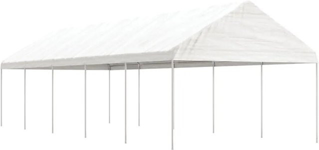 vidaXL Pavillon mit Dach aus Polyethylen in Weiß, B/T/H: 1115 x 408 x 322 cm - Bild 1