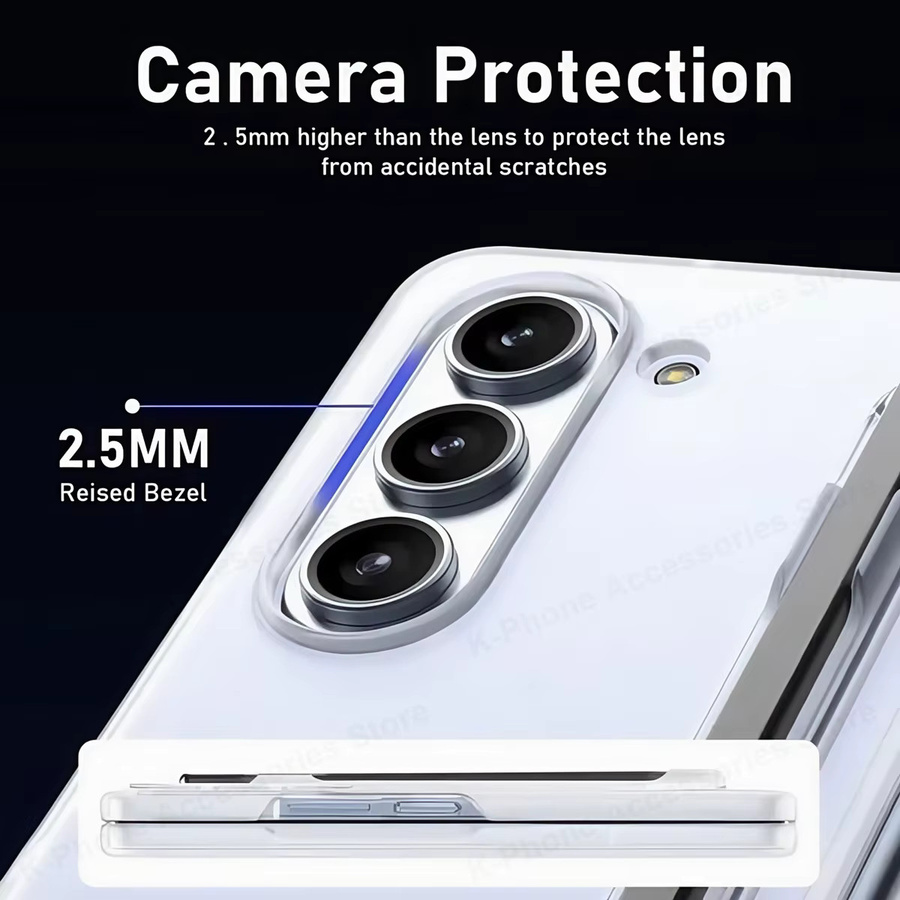 Fundas Transparente Handyhülle für Samsung Galaxy Z Fold 7 mit gehärtetem Glas und Stiftschlitz, stoßfeste Hartschale - Bild 3