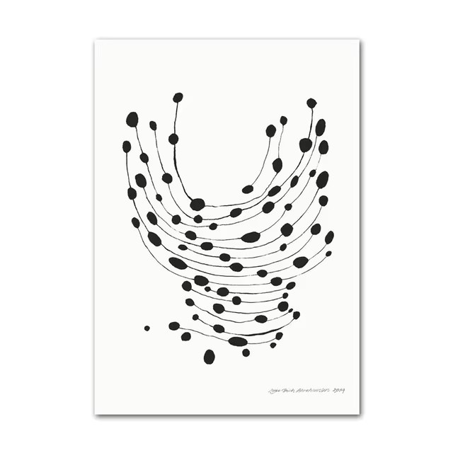 Potdemiel Abstrakte Minimalismus Wandkunst Leinwanddruck mit Zitrone und Vase in geometrischem Design, Schwarz - Bild 1