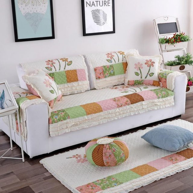 Sofakissen aus reiner Baumwolle im Koreanisch Pastoral Design, grau, B/B: 70 x 70 cm - Bild 1