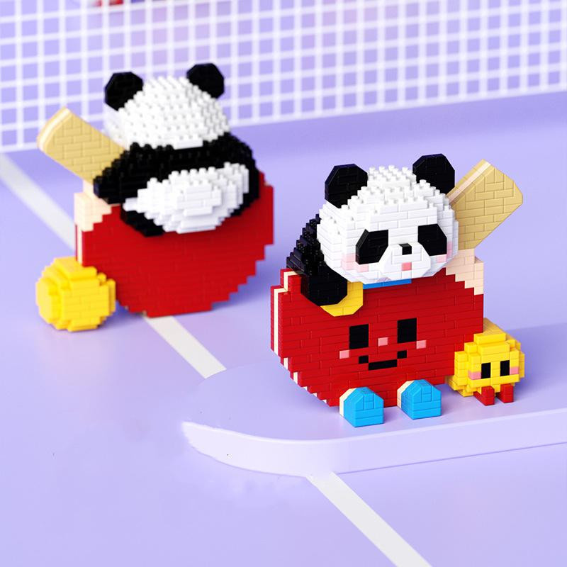 Mengqu Tischtennisschläger Bausteinmodell Panda Zusammenbauspielzeug - Bild 2