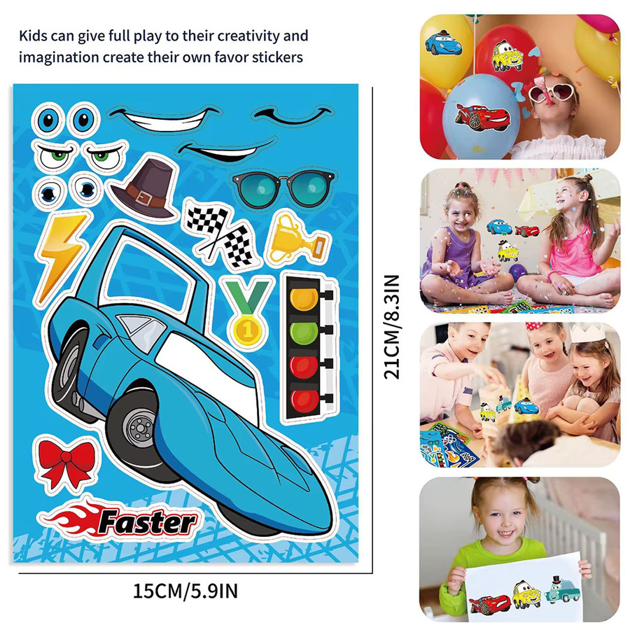 Disney Cars Lightning McQueen DIY Puzzle-Aufkleber, Bunt / Mehrfarbig - Bild 3