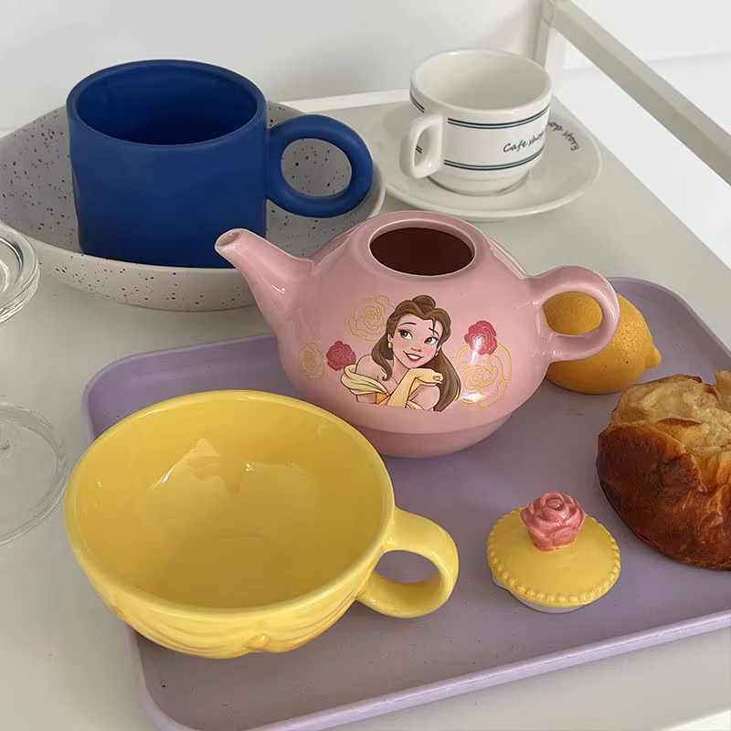 Disney Belle Princess Keramik-Teeservice in Blau mit Teekanne und Tasse - Bild 2