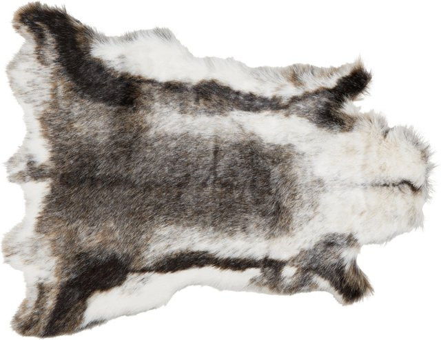 Modern Living Kunstfell Rudolf in Grau und Weiß, B/T: 90 x 110 cm - Bild 1