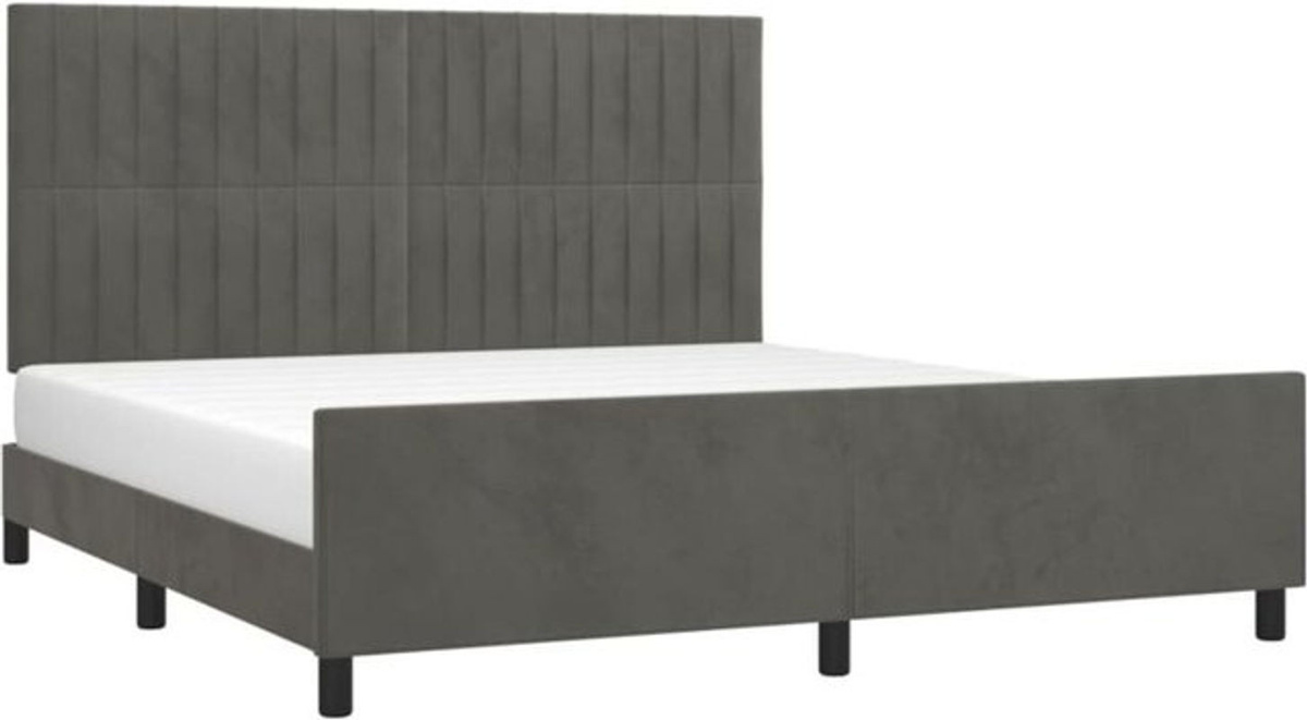 Vidaxl Polsterbett aus Samt in Anthrazit Grau B/T/H: 160 x 200 x 128 cm - Bild 1