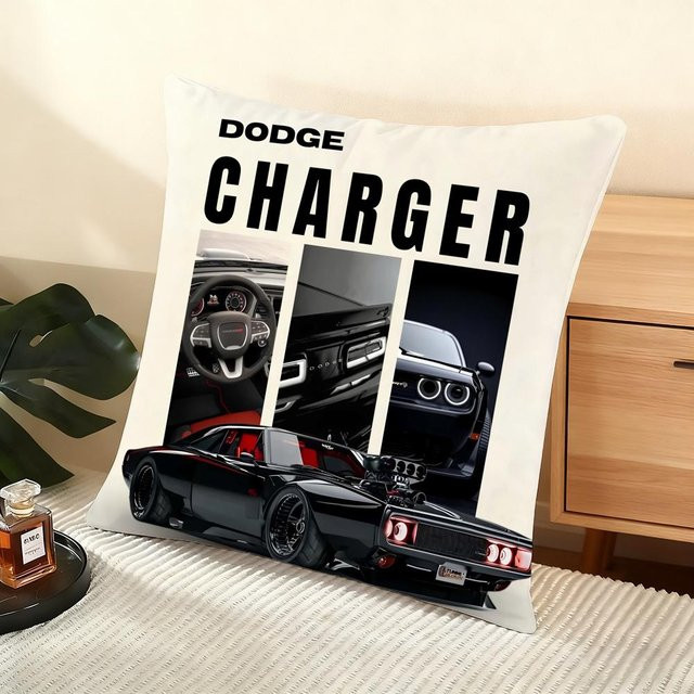 D-dodge Auto-Kissenbezug aus Polyester mit Grafikdesign in Weiß, B/B: 30 x 30 cm - Bild 1