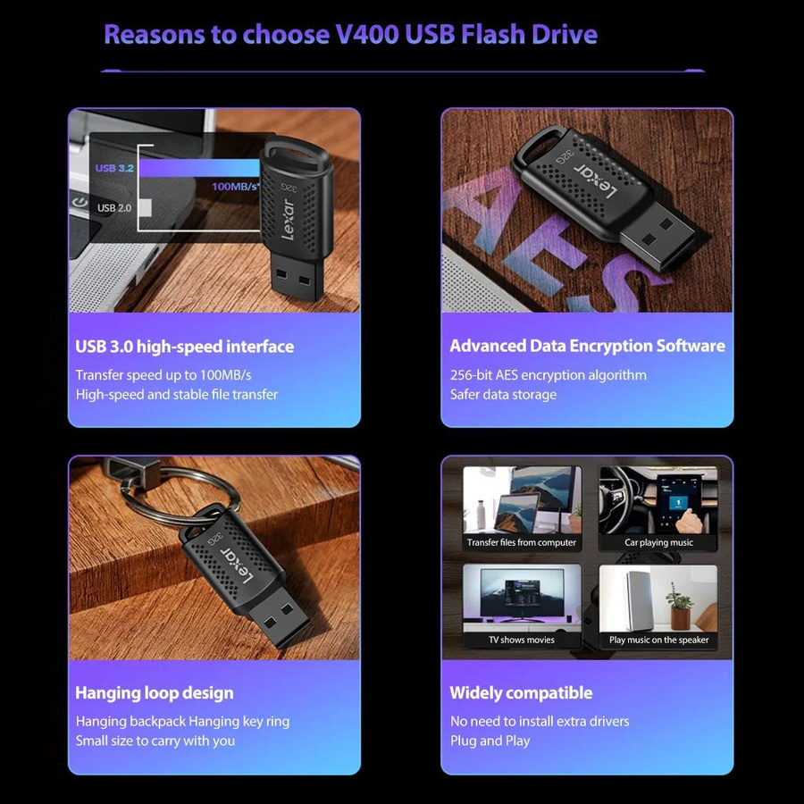 Lexar USB 3.2 Flash-Laufwerk Speicherstick 32GB Schwarz - Bild 2