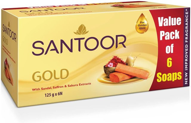 Santoor Gold Bade-Seife mit Safran, Sandelholz & Sakura - Bild 1