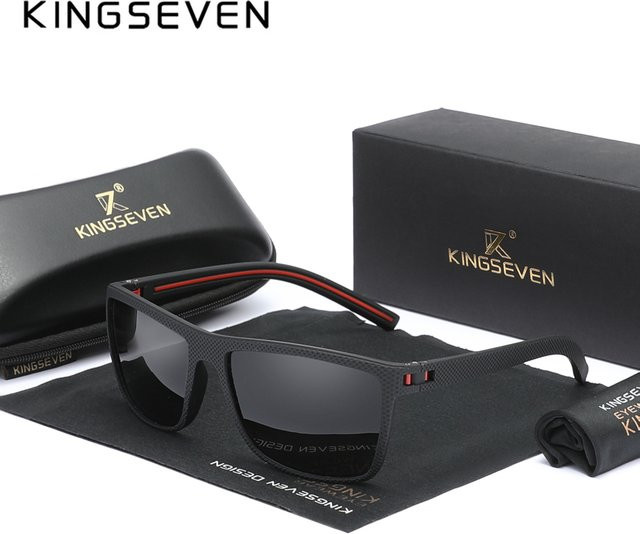 KIINGSEVEN Polarisations-Sonnenbrille, Herren, Vollrand, TR90, black - Bild 1