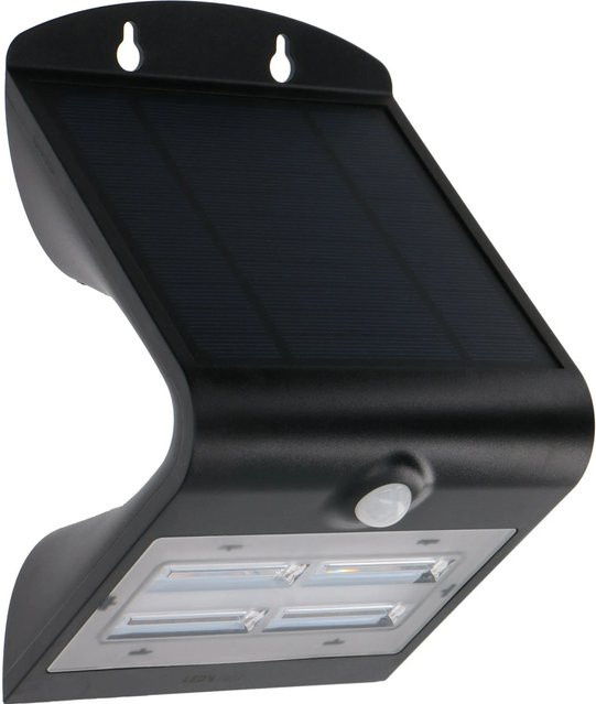 LED's Work Solar-Außenleuchte Flutlicht mit Bewegungsmelder und Dämmerungssensor, 3,2 W, 400 lm, 3.000 K, Schwarz - Bild 1