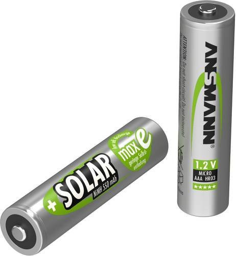 Ansmann Solar maxE NiMH Akku AAA 550 mAh 1.2V Silber 2er Pack - Bild 1