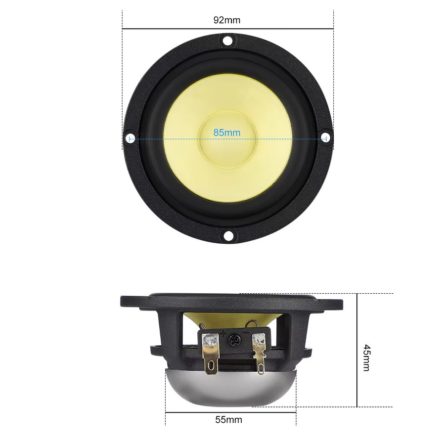 AIYIMA 2 Stück 3 Zoll Mitteltöner Neodym HiFi-Lautsprecher für Auto-Audio und Heimkino, 25W, 4 Ohm oder 8 Ohm - Bild 3