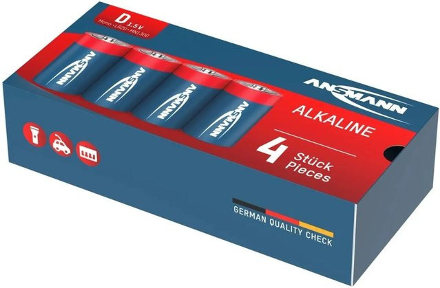 Ansmann Red-Line Mono D Alkaline-Mangan-Batterien 1,5V, 4er-Pack, Rot/Blau - Bild 3