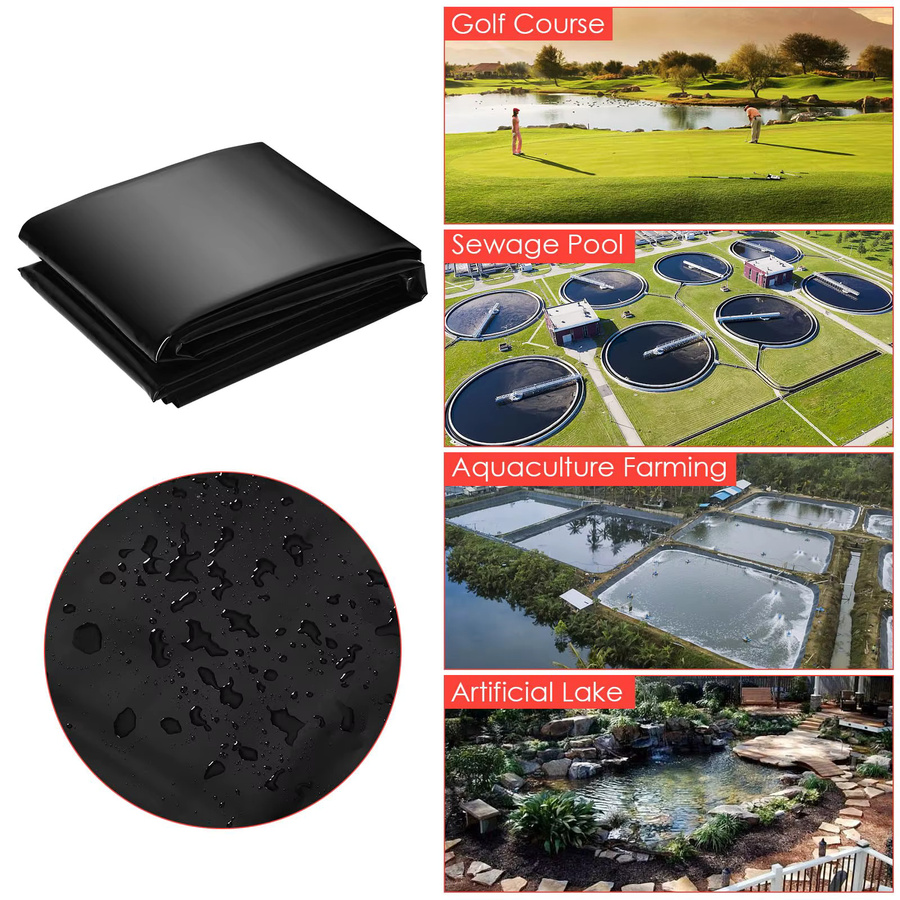 HiMISS Teichfolie aus PVC in Schwarz, hochbelastbare und wasserdichte Anti-UV-Geomembran für Wassergärten und Wasserfälle - Bild 2