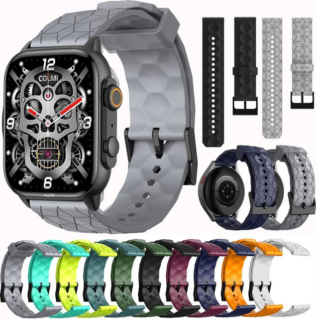 COLMI Smartwatch-Armband, Silikon, Schwarz, Unisex, 20 22 mm - Bild 1