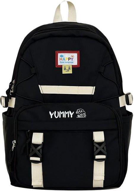 Yiran Bag Schulranzen im koreanischen Stil für Frauen und Studentinnen, Schwarz - Bild 1