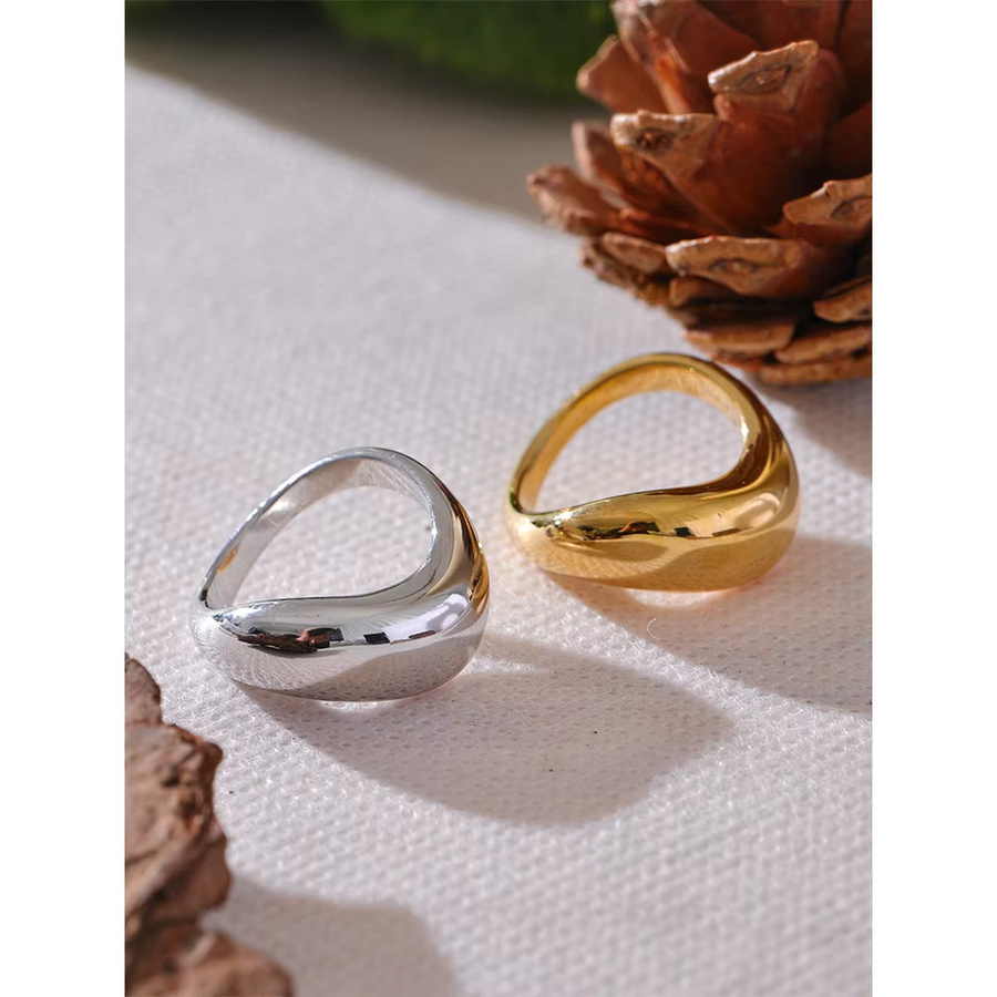 Yhpup Fingerring Edelstahl, Bicolor, Unisex - Bild 2