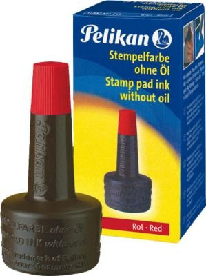 Pelikan Stempelfarbe Rot, 28 ml Verstreichflasche, ölfrei - Bild 2