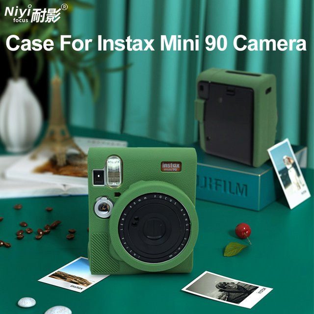 Silikonhülle für Fujifilm Instax MINI 90 Kamera als Schutzabdeckung in Schwarz, Grün, Weiß und Orange - Bild 1