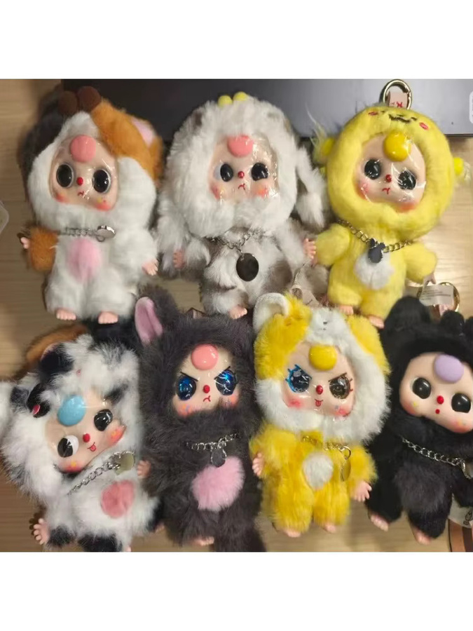 Baby Drei Katzen Und Hunde Serie Blind Box, Plüsch Puppe, Tasche Anhänger - Bild 5