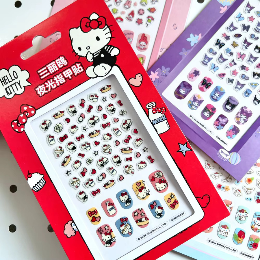 Sanrio Nagelaufkleber Hello Kitty Kuromi Melody, Glänzend, Damen - Bild 2