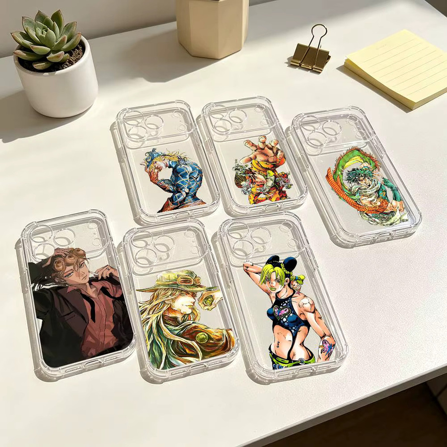 Anime Jojo's Bizarre Adventures Handyhülle Transparent für Apple iPhone 11 bis iPhone 17 Pro Max Plus Mini Soft Cover - Bild 2