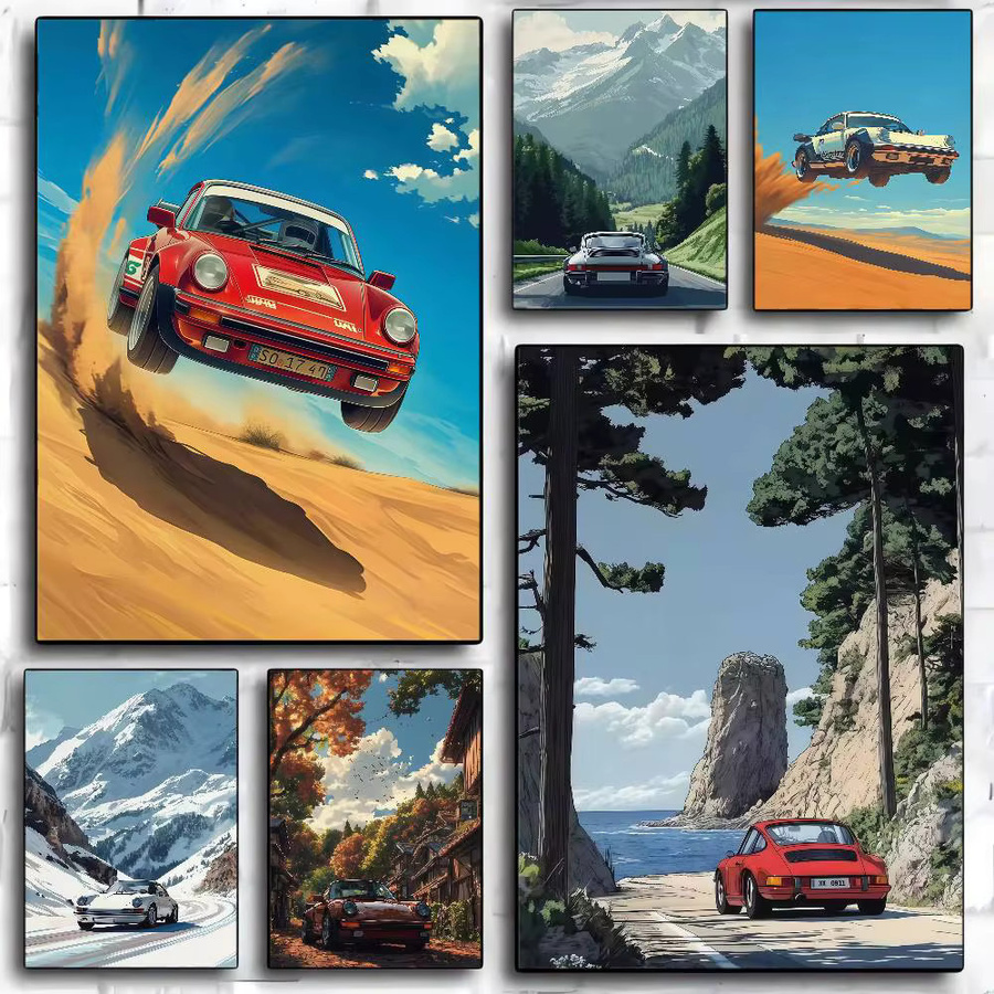 Vintage Poster Moetch Alpine Drive Wandkunst aus Kraftpapier in Weiß und Multicolour, B/H: 15 x 10 cm - Bild 2