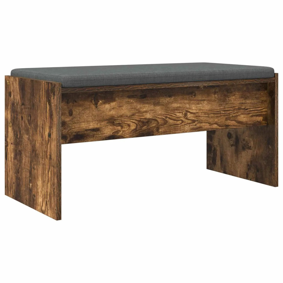 vidaXL Flurbank mit Kissen in Geräuchert Eiche, Farbe Grau/Braun, B/T/H: 83 x 38 x 40 cm - Bild 2