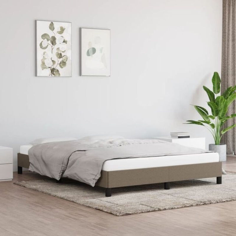 Polsterbett Vidaxl in Taupe Meliert aus Stoff und Holzwerkstoff, B/T: 140 x 200 cm - Bild 1