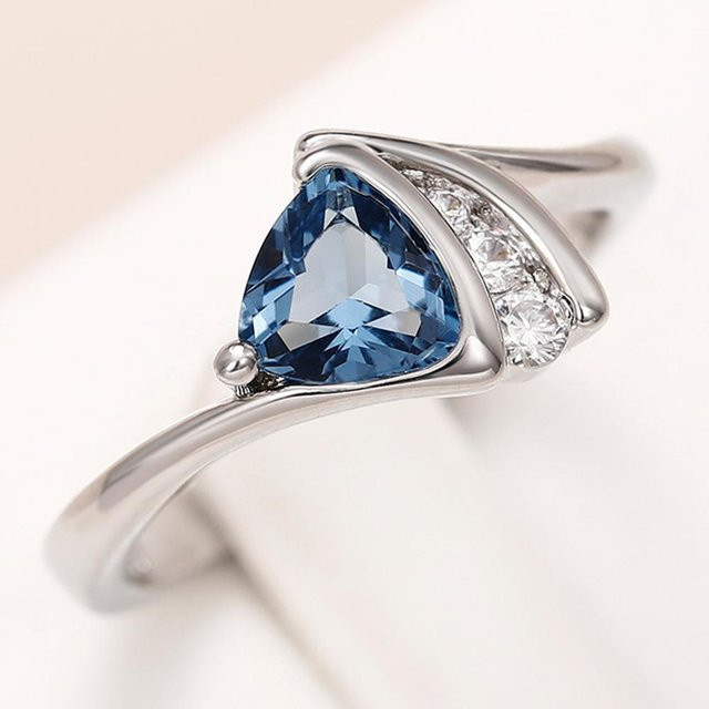 YIRAN Jewelry Ringe, Blaue Zirkonia, Kupfer, Damen - Bild 1