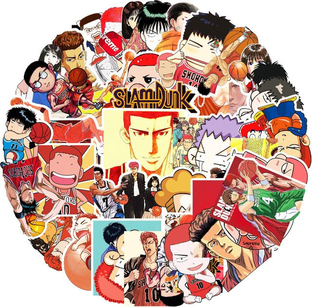 Bandai Slam Dunk Aufkleber, 57-teiliges Set, Bunt / Mehrfarbig - Bild 1