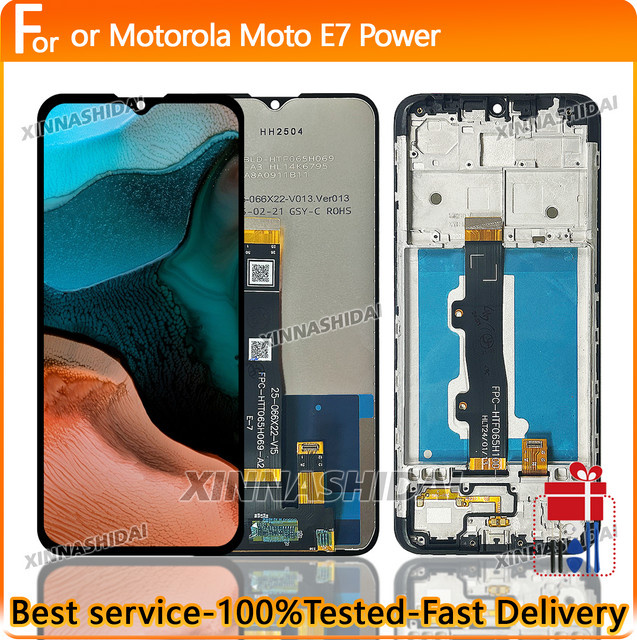 Motorola Moto E7 Power LCD Display mit Touch Digitizer Montage in Schwarz, 6,5 Zoll - Bild 1