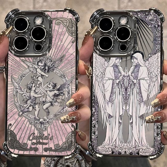 Samsung Handyhülle Mittelalter Retro Amor Engel mit Anti-Fall Airbag Schutz für S25 S24 S23 S22 S21 S20 FE Note20 Plus 4G 5G - Bild 1