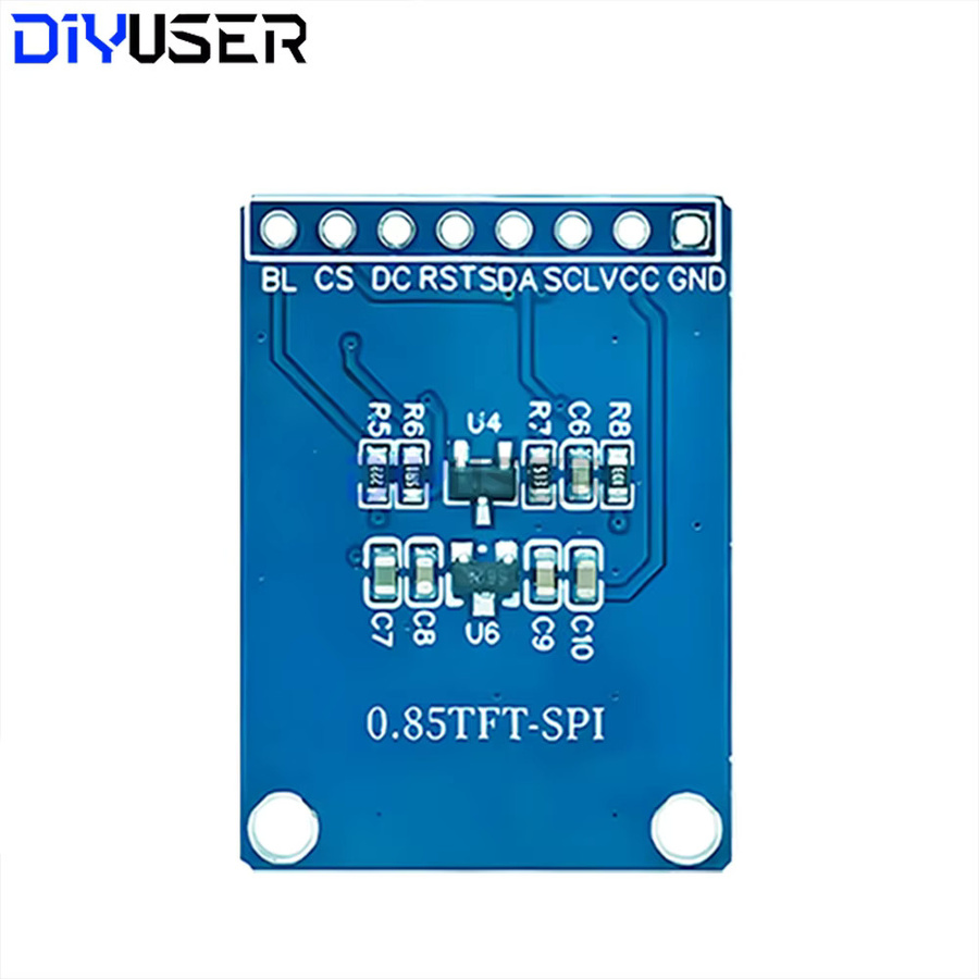 DIYUSER 0,85 Zoll IPS LCD-Anzeigemodul 128x128 SPI GC9107 TFT-Bildschirm in Blau für ESP32 und Raspberry Pi DIY-Projekte - Bild 2