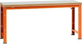 Manuflex Werkbank Profi Standard in Orange mit Kunststoff-Tischplatte, Breite: 200 cm, Tiefe: 70 cm - Bild 1