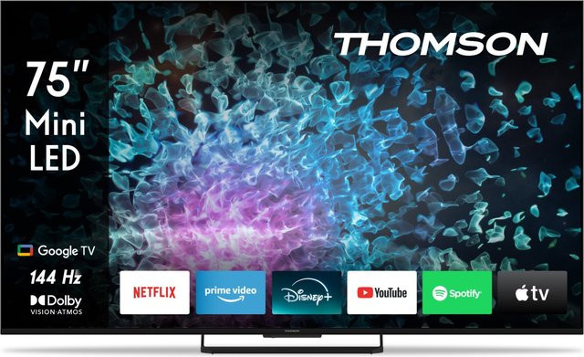 Thomson 75MG7C15 Mini LED Smart-TV in Schwarz mit 4K Ultra HD, HDR, 144 Hz und Sprachsteuerung - Bild 1