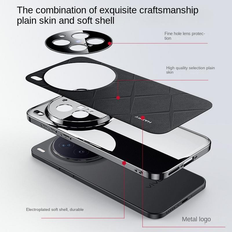 Leder Schutzhülle mit Kameraobjektiv-Schutz für Vivo X300 Pro X200 Pro X100 Pro und weitere Modelle - Bild 3