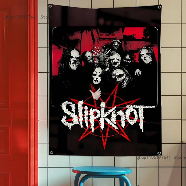 Slipknot Band Wandteppich Banner Schwarz B: 74 cm, H: 94 cm - Bild 1
