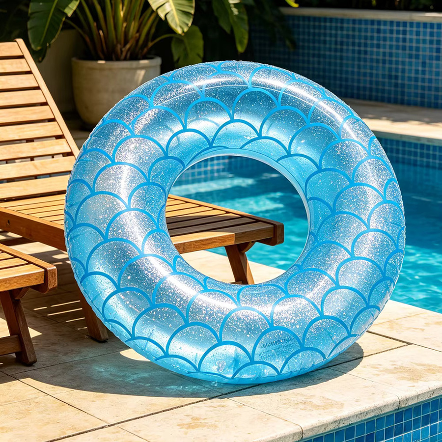 CatXaa Pailletten-Meerjungfrauen-Schwimmring, Schwimmreifen, Blau - Bild 3