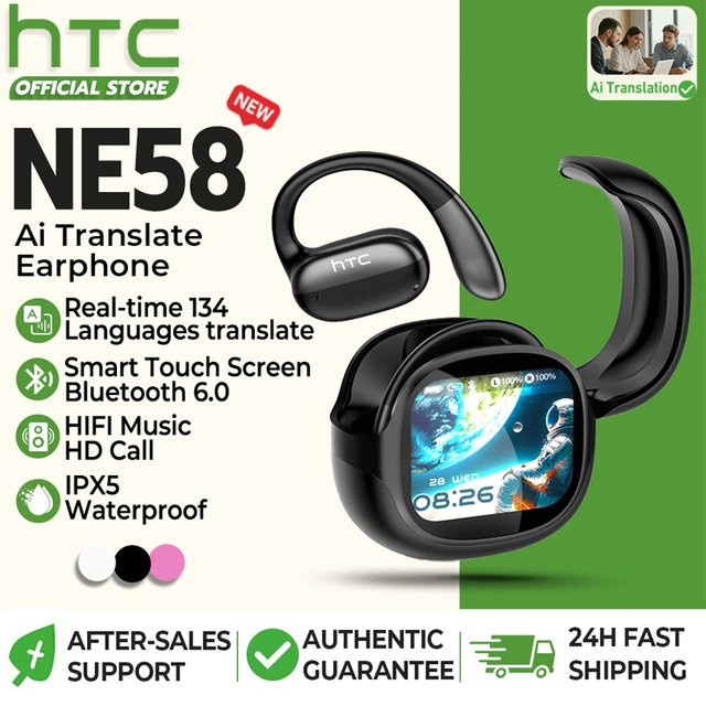 HTC NE58 Bluetooth Open-Ear Headset mit Surround Sound Hi-Fi Stereo in Schwarz - Bild 1