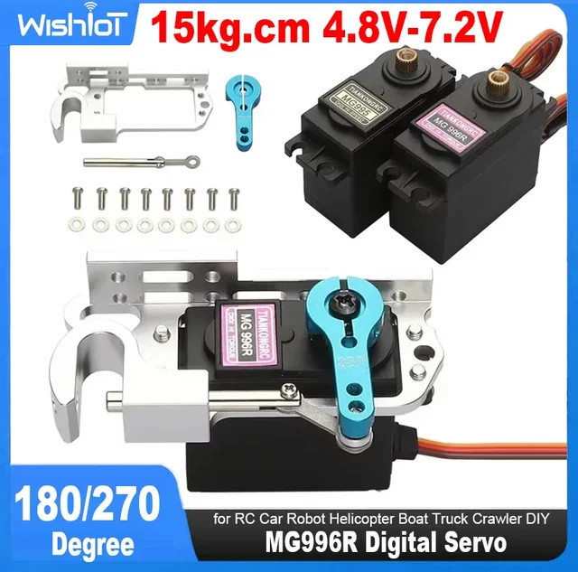 wishiot MG996R Digital Servo, Metall Getriebe Motor, für Arduino DIY RC Auto Roboter Hubschrauber Boot Lkw Crawler - Bild 1